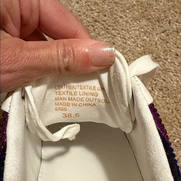 Kurt Geiger Laney stripe crystal rainbow white sneaker shoe size 38.5 - Picture 7 of 8